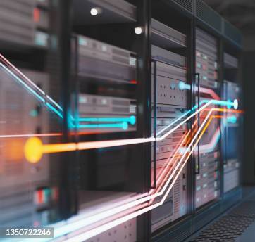 Base de données dans un data center pour stockage et gestion des données informatiques